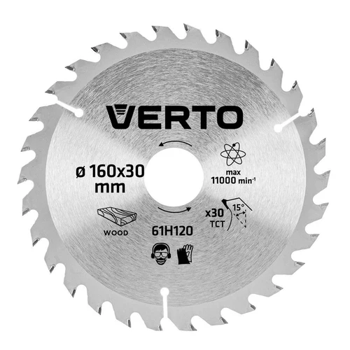 Disc fierăstrău lemn 160x30mm, 30 dinți Verto 61H120