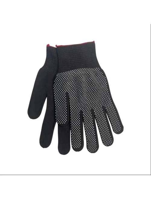 Mănuși din poliester cu puncte PVC negre 8" 8" Profmet 373107