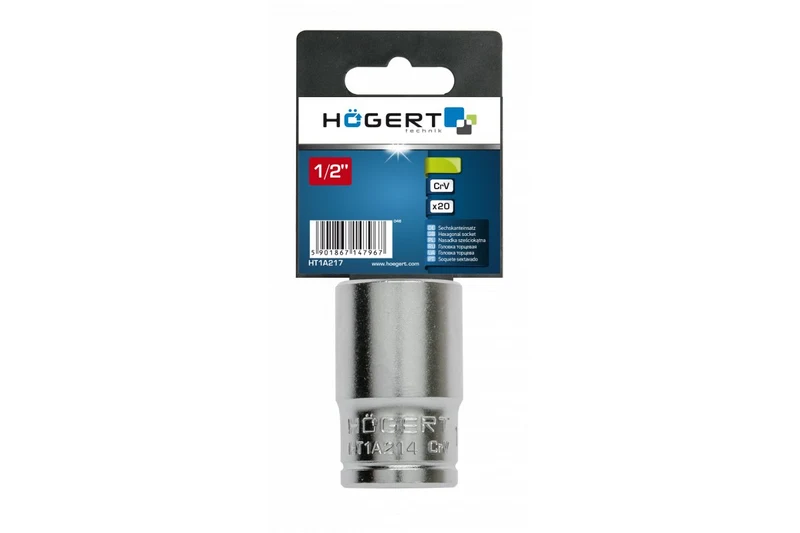 Cheie tubulară hexagonală  1/2“, adâncă, CrV, 14 mm HOGERT 2