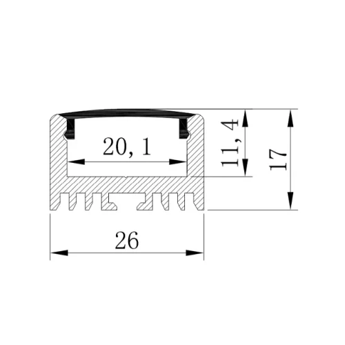 Profil aluminiu cu dispersor HL-BAPL026 Elmos