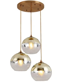 Lustră JH-520 D30x20x30cm, E27/3,Glass,Gold LuminaLED