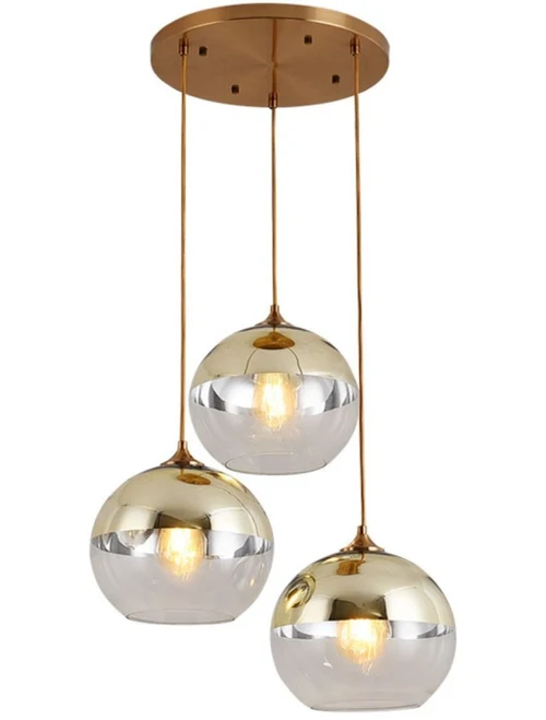 Lustră JH-520 D30x20x30cm, E27/3,Glass,Gold LuminaLED