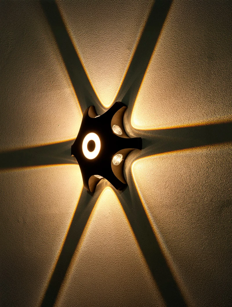 Aplică LED MK/SG-2267/6+2 IP54 225x50mm 1/6W+2W 3000K neagră LuminaLED 3