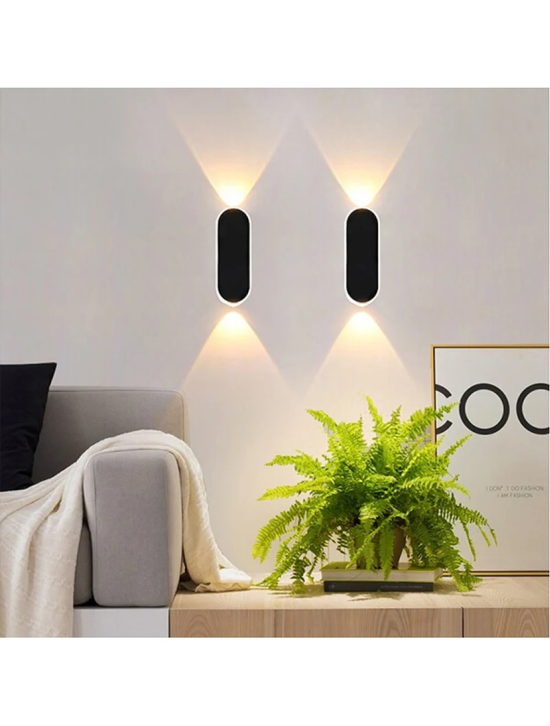 Aplică LED MK/SG-2279-2 IP54 128x48x38mm 2/1W 3000K neagră LuminaLED 2