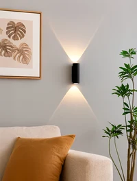 Aplică LED MK/SG-2262-2 IP54 35x100x45mm 2/1W 3000K neagră LuminaLED 2