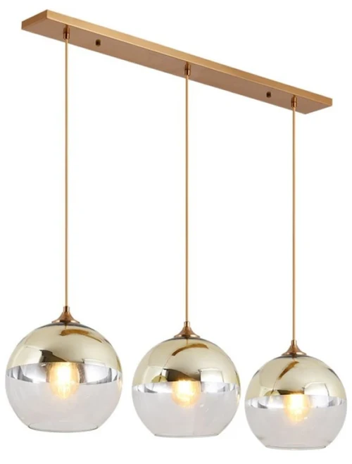 Lustră JH-521 L70x20x20cm, E27/3,Glass,Gold LuminaLED