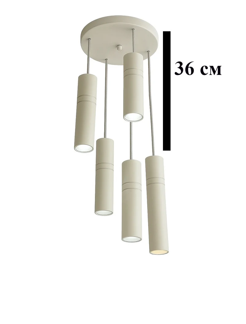Люстра JH-570, D30×6×H36 см, 5×G9, металл, белый цвет 2