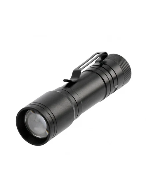 Lanternă cu acum.LED 1xAA 3W 200LM 6400K 250m IP44 neagră GTV82