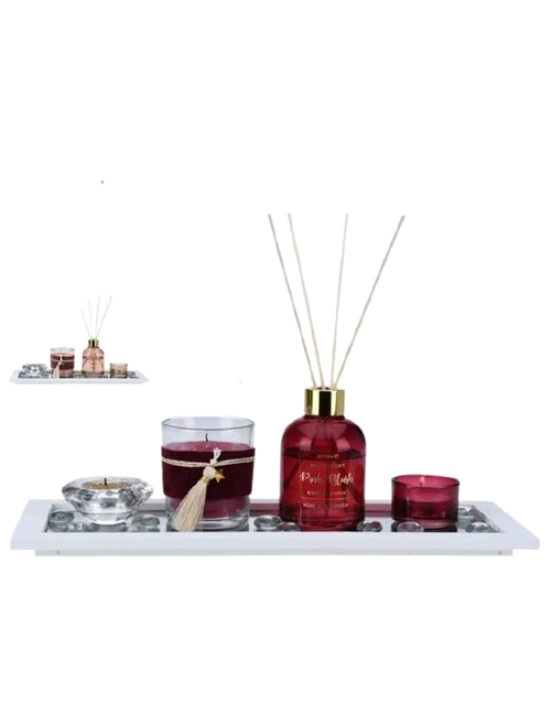 * Set aromaterapie 6 buc "Pink" pe tavă albă