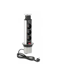 удлинитель SCHUCKO 60mm, 3 loc euro argintiu AE-BPW3S60-80 GTV103