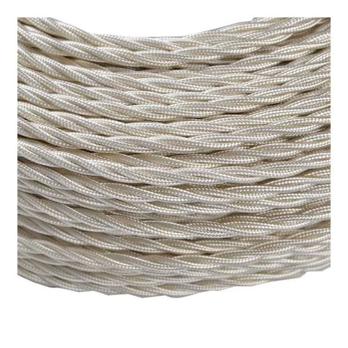 Cablu textil împletit retro 3x1.5mm ivory / bej 100m 93828