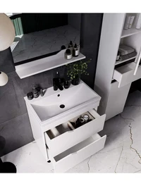 Тумба с 2 ящиками и умывальником Elsass-75 белая 85×76×47 см 1511300 3