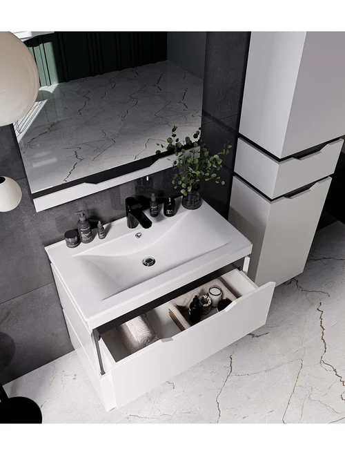 Тумба с 2 ящиками Dofine-80 белая 85×82×47 см