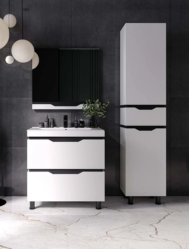 Тумба с 2 ящиками Dofine-80 белая 85×82×47 см 2