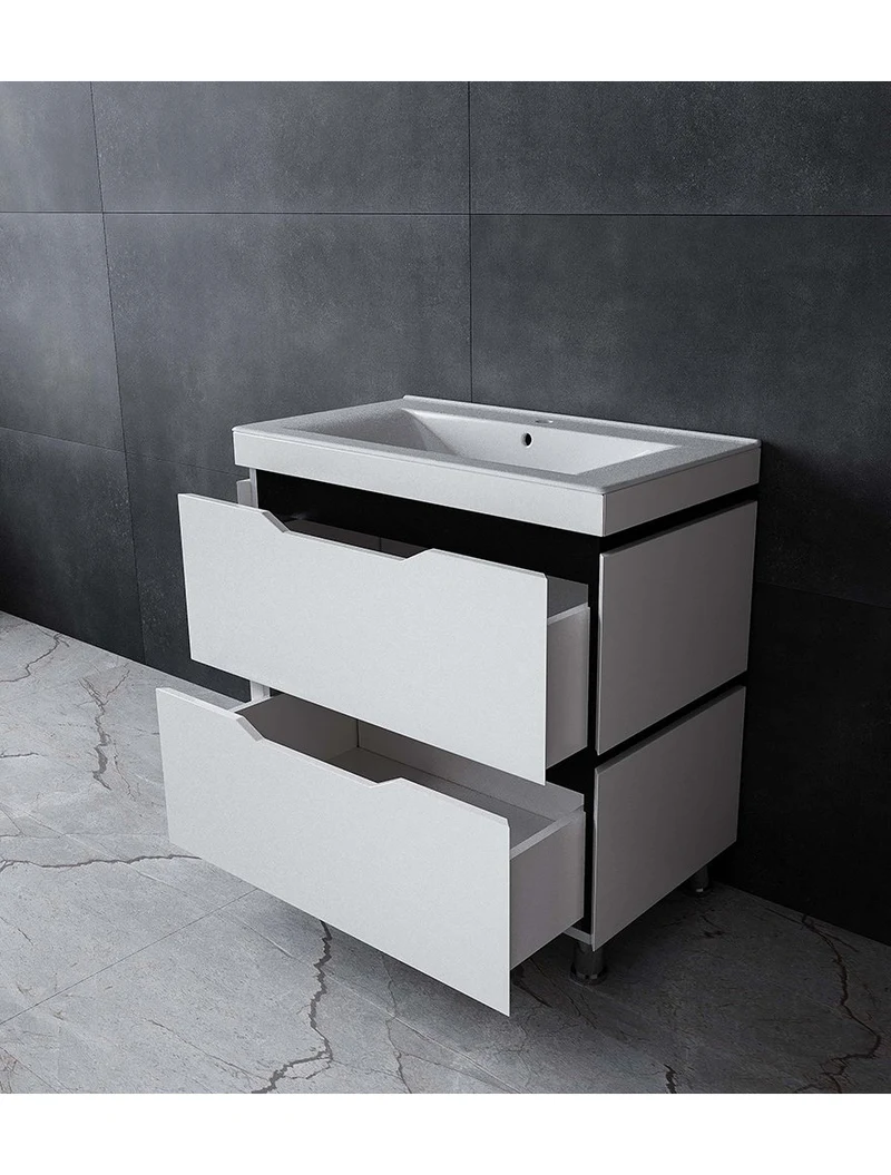 Тумба с 2 ящиками Dofine-80 белая 85×82×47 см 3
