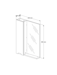 Oglindă cu dulap Dijon 80x60x14cm gri 4