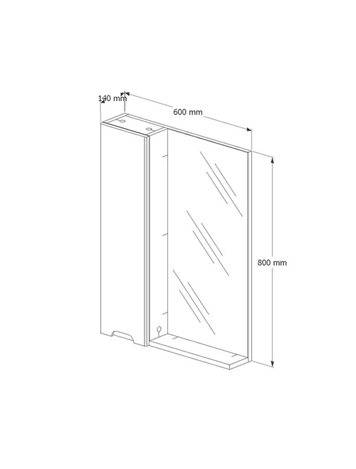 Oglindă cu dulap Dijon 80x60x14cm gri