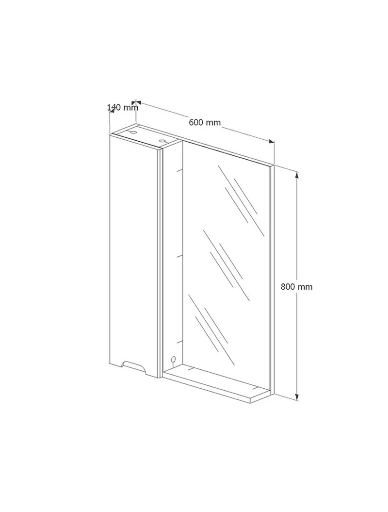 Oglindă cu dulap Dijon 80x60x14cm gri 4
