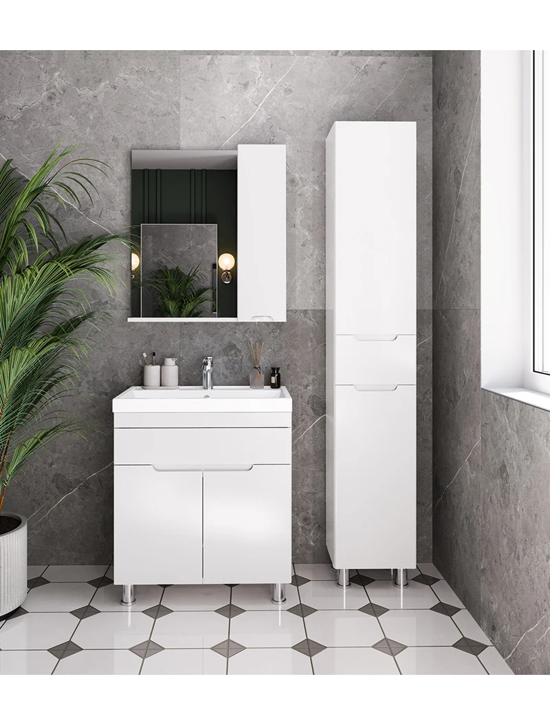 Oglindă cu dulap DIJON-75 80x75x14cm albă 1511552 2