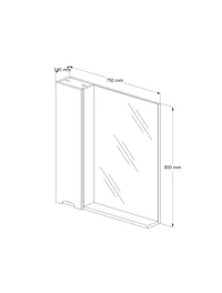 Oglindă cu dulap DIJON-75 80x75x14cm albă 1511552 4