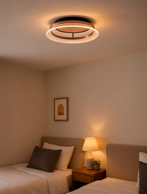 Lustră LED FS-053-X600,40W,3000K, Al+Acryl,Oxidized Rose Gold,