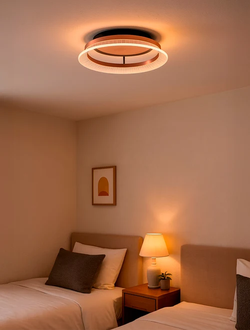 Lustră LED FS-053-X600,40W,3000K, Al+Acryl,Oxidized Rose Gold,