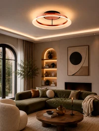 Lustră LED FS-053-X600,40W,3000K, Al+Acryl,Oxidized Rose Gold, 2