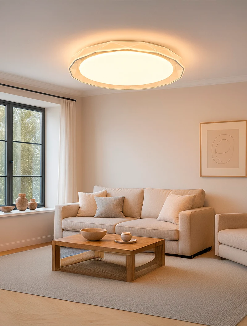 Lustră LED FS-066-X510 ,32W,3000K, Metal Acryl,Silver,D510*68 2