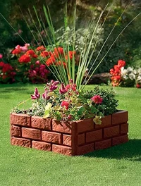 Gard decorativ pentru curte/gradina "Caramida" 4buc 42Х17.5cm 2
