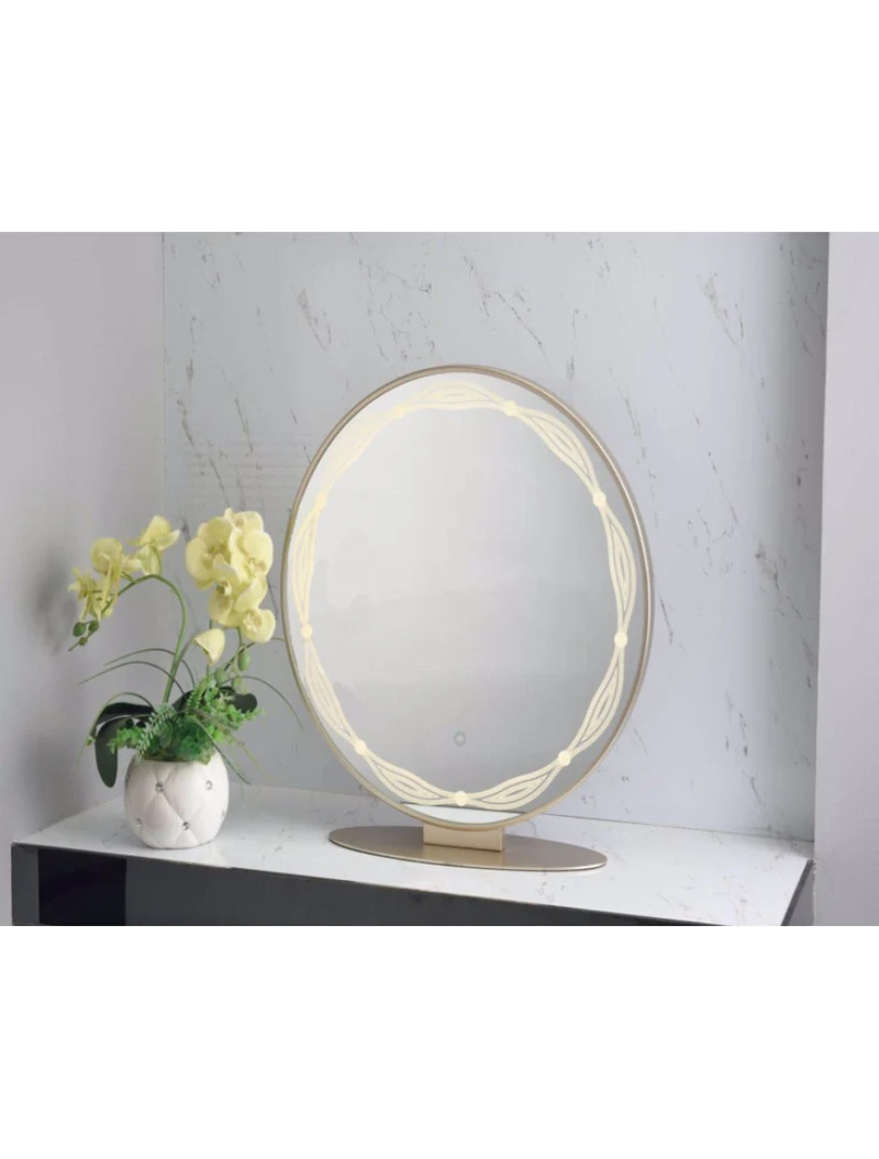6102/40 Oglindă LED touch stepless dim,gold,D40xH42cm LuminaLED 2