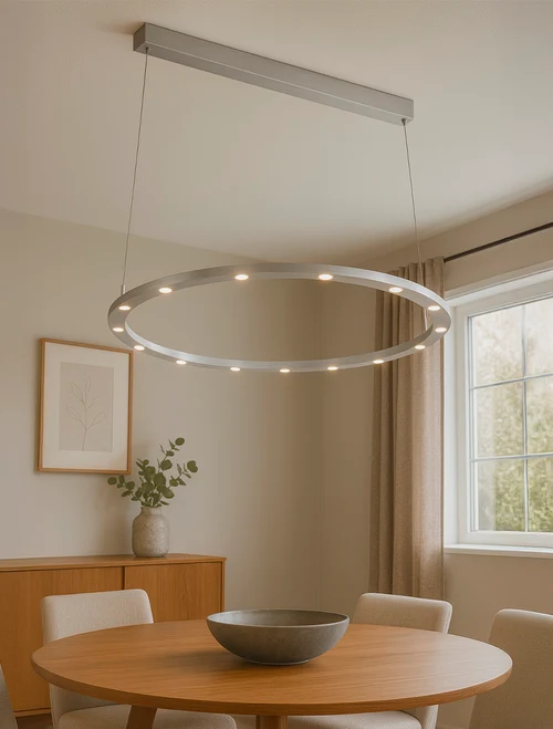 Lustră LED FS-036-D12 24W,3000K,Al+acryl,Brushed silver LuminaLed