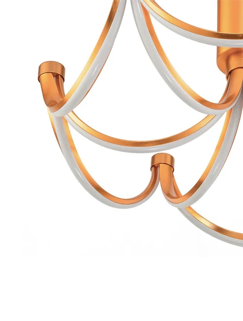 Lustră LED FS-047-X12,84W,3000K, Al+Silicone,Gold
