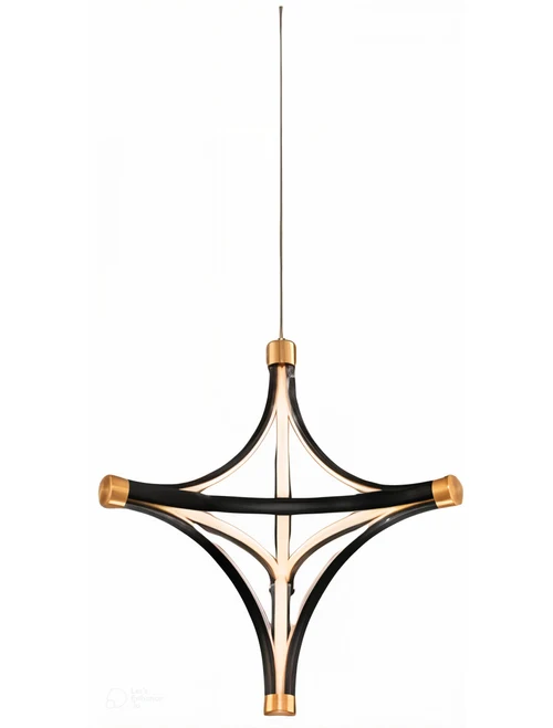 Lustră LED FS-047-D9,57W,3000K, Al+Silicone,Black