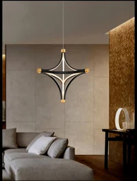 Lustră LED FS-047-D9,57W,3000K, Al+Silicone,Black 3