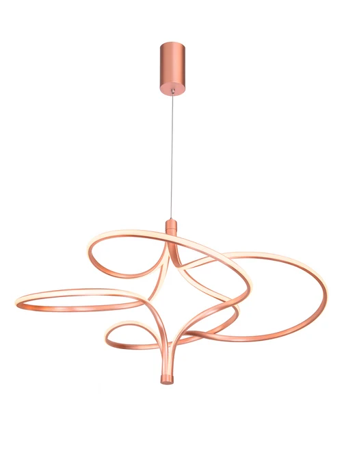 Lustră LED FS-047-D4A,116W,3000K, Al+Silicone,Oxid Rose Gold