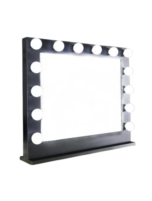 6006-8065 LED зеркало с кнопочным управлением (switch control), чёрно-золотое, 80x67x15 см, LuminaLED