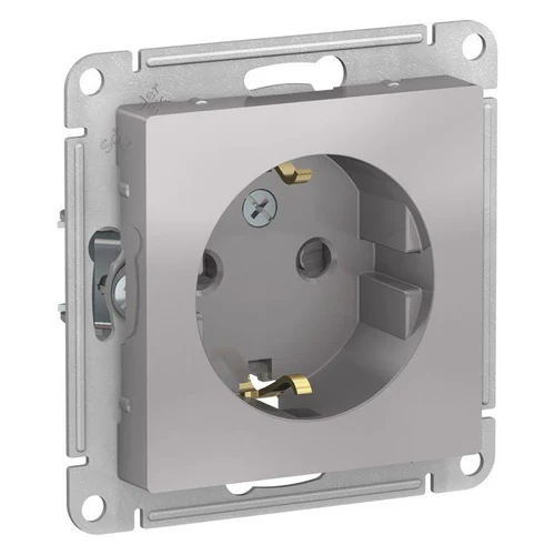 Priză unitară cu obturatoare 16A 250V 2P+E Aluminiu (10buc) ATLAS SCHNEIDER
