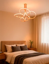Lustră LED FS-047-X4B,500x500x560, 72W,3000K,Oxid Rose Gold LuminaLED 2