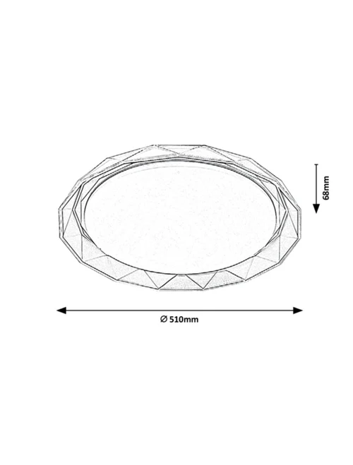 Lustră LED FS-066-X510 ,32W,3000K, Metal Acryl,Grey,D510*68