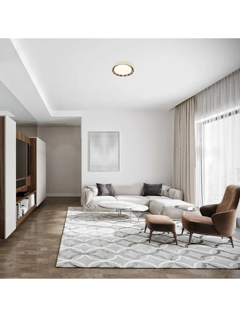 Lustră LED FS-066-X510 ,32W,3000K, Metal Acryl,Grey,D510*68 4