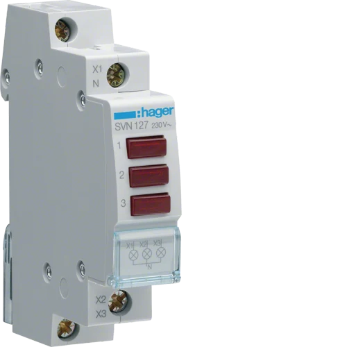 SVN127 Lampă semnalizare 230V 3x roșie