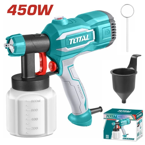 Краскопульт мощностью 450 Вт, пластиковый бак 0,8 л TT3506 Total