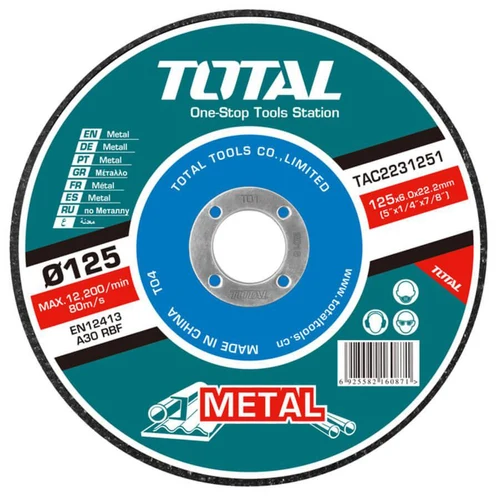 Диск шлифовальный по металлу 125мм TAC2231251 Total
