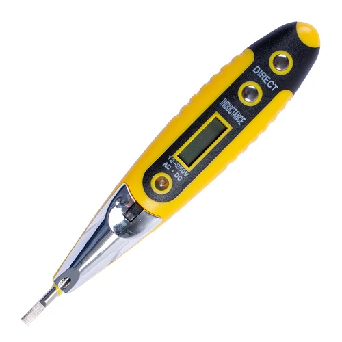 Индикатор-тестер e.tool.test10 130х3 с прямой головкой, AC/DC 12-250V