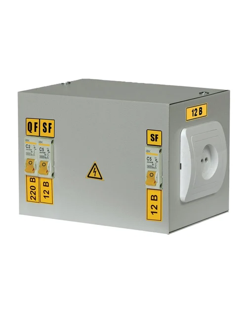 Понижающий трансформатор в корпусе IATP-0.25 380/12-3 36 IP30 IEK