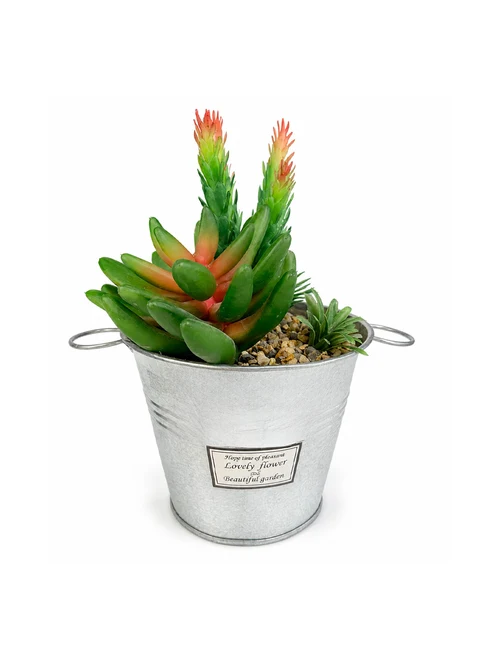 Floare artificială în căldărușă din metal AA3838-1