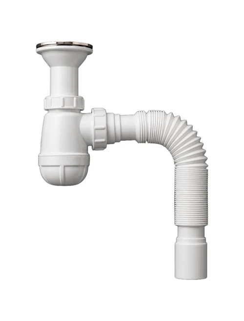 Сифон для раковины 1 1/4''x40 с гибким соединением 40x40/50, Aquant