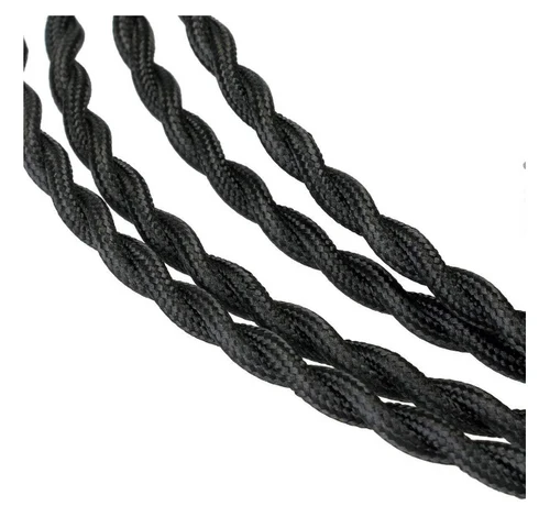Cablu textil Retro 2x0,75mm PVS  negru
