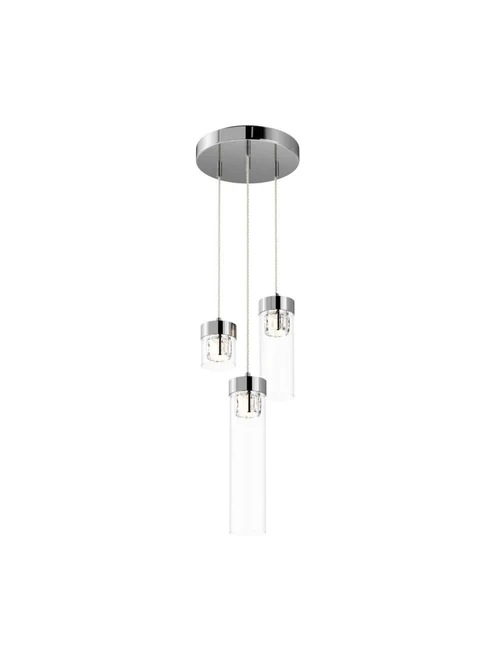 * Lustră GEM P0389-03D-F4AC 3xG9 28W metal chrome ZUMALINE