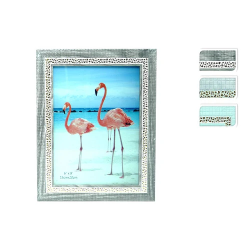 Ramă foto din plastic "Pătrățele" 15x20сm, 3 culori